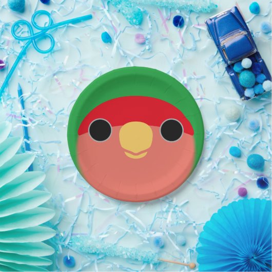 The face of a normal peach-faced lovebird pappteller (Party)