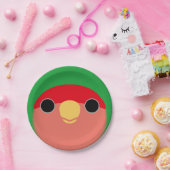 The face of a normal peach-faced lovebird pappteller (Party)