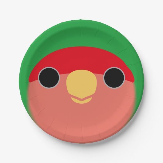 The face of a normal peach-faced lovebird pappteller (Vorderseite)