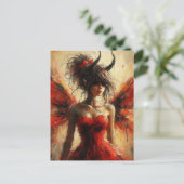 The Fairy with Horns on Her Head Postkarte (Stehend Vorderseite)