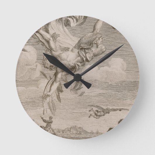 The Fall of Icarus, 1731 (engraving) Runde Wanduhr (Vorderseite)