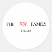 The Family Forever Personalized Round Sticker (Vorderseite)