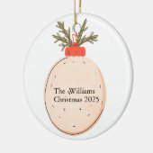 The Family Name Christmas 2025 Elegant Script  Keramik Ornament (Links)