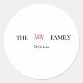 The Family Personalized Round Sticker (Vorderseite)