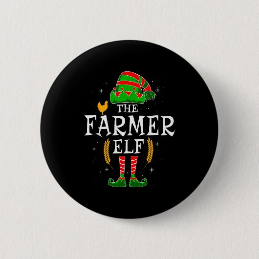 The Farmer Elf Group Matching Family Christmas Far Button (Vorderseite)