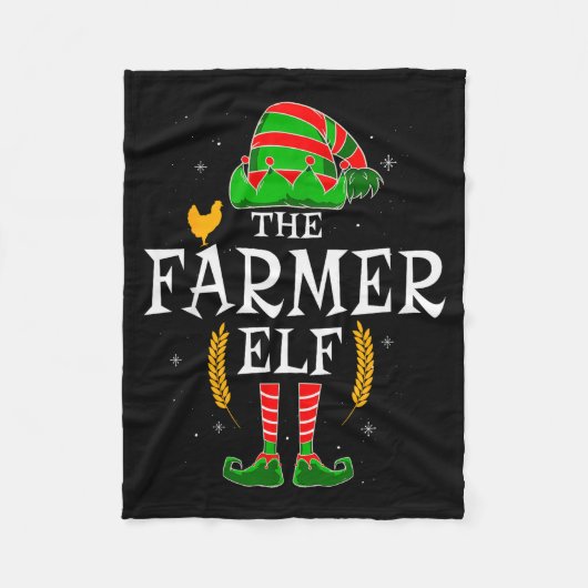 The Farmer Elf Group Matching Family Christmas Far Fleecedecke (Vorderseite)