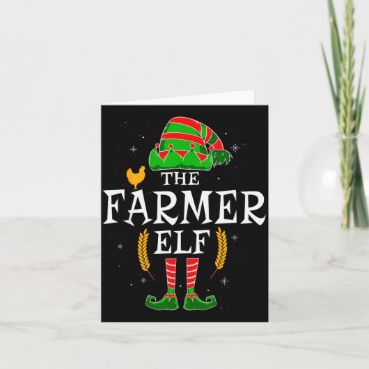 The Farmer Elf Group Matching Family Christmas Far Karte (Vorderseite)