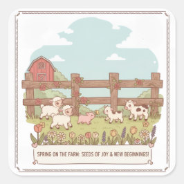 the farms animals  quadratischer aufkleber