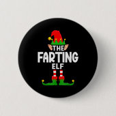 The Farting Elf Family Christmas Pajama Party Button (Vorderseite)