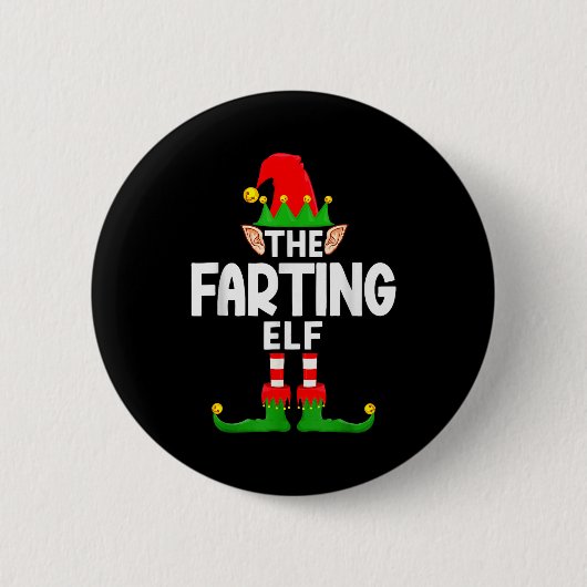 The Farting Elf Family Christmas Pajama Party Button (Vorderseite)