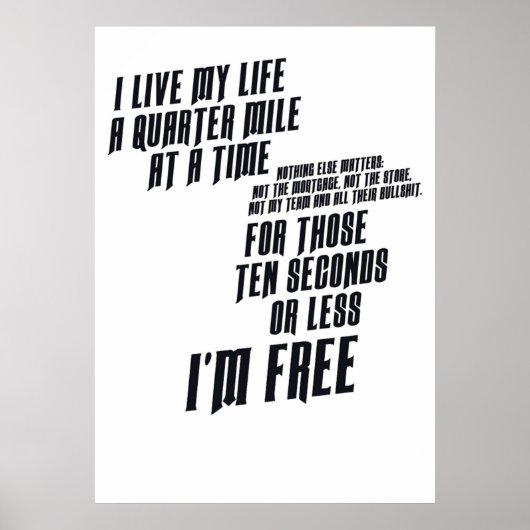 The Fast And The Furious  I Live My life Poster (Vorne)