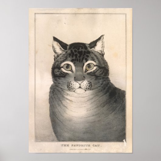 The Favorite Cat Lithograph - Nathaniel Currier Poster (Vorne)