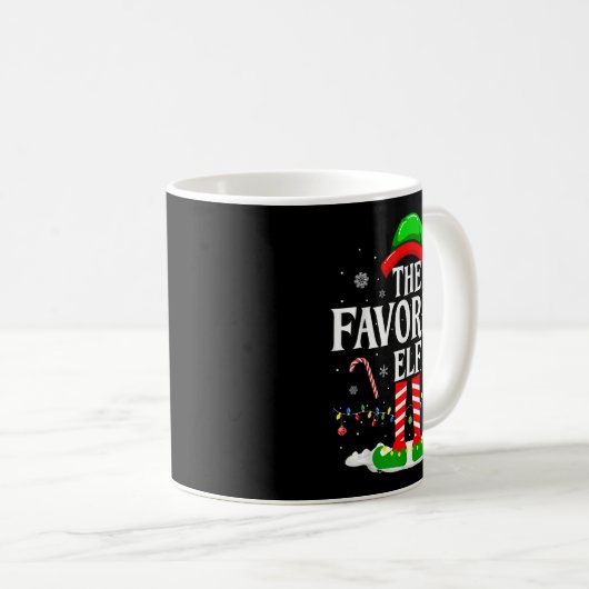 The Favorite Elf Funny Xmas Matching Family Christ Kaffeetasse (VorderseiteRechts)