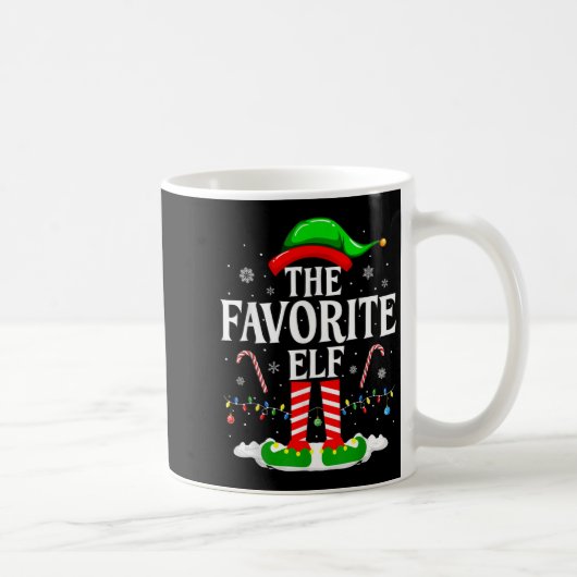 The Favorite Elf Funny Xmas Matching Family Christ Kaffeetasse (Rechts)