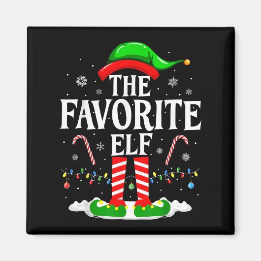 The Favorite Elf Funny Xmas Matching Family Christ Magnet (Vorne)