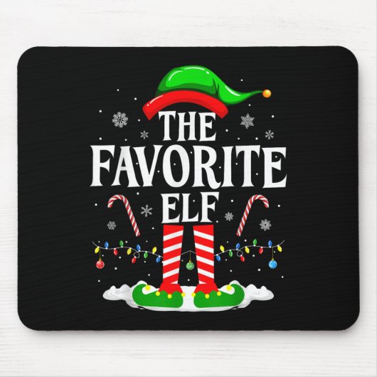 The Favorite Elf Funny Xmas Matching Family Christ Mousepad (Vorne)