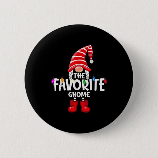 The Favorite Gnome Christmas Matching Pajama Button (Vorderseite)