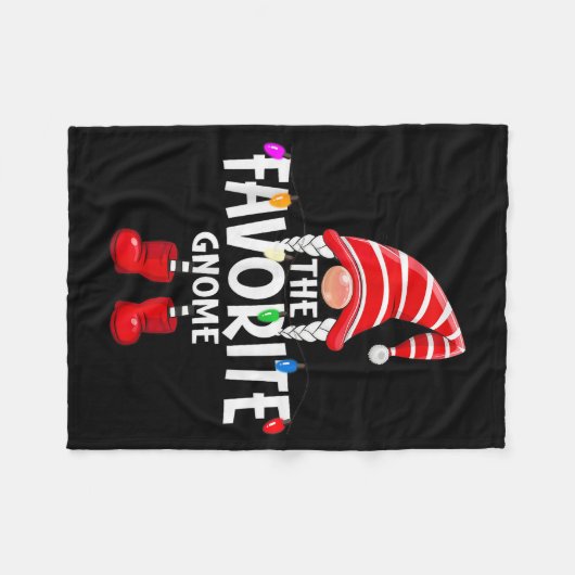 The Favorite Gnome Christmas Matching Pajama Fleecedecke (Vorderseite (Horizontal))