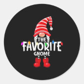 The Favorite Gnome Christmas Matching Pajama Runder Aufkleber (Vorderseite)