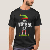 The Favorite Son Elf Pajama Christmas Matching Fam T-Shirt (Vorderseite)
