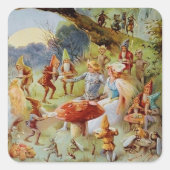 “The Feast” Fairy Art By E S Hardy Quadratischer Aufkleber (Vorderseite)