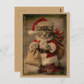 The 'Festive Folly' Kitten Christmas Postcard Postkarte (Vorne/Hinten)