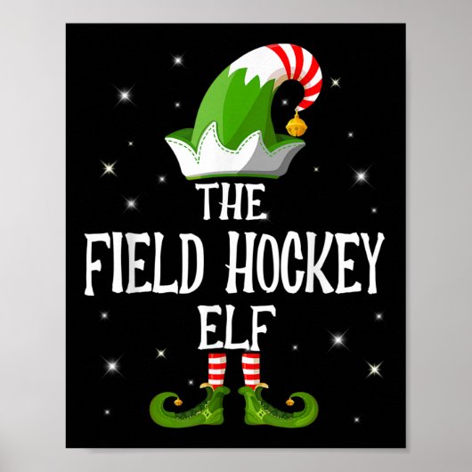 The Field Hockey Elf Family Matching Group Christm Poster (Vorne)
