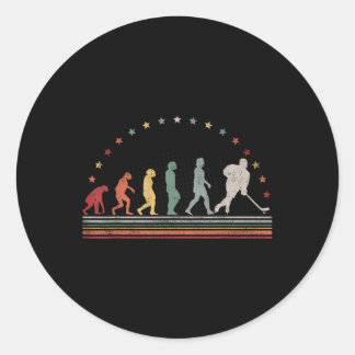 The Field Hockey Evolution Retro Field Hockey Men  Runder Aufkleber