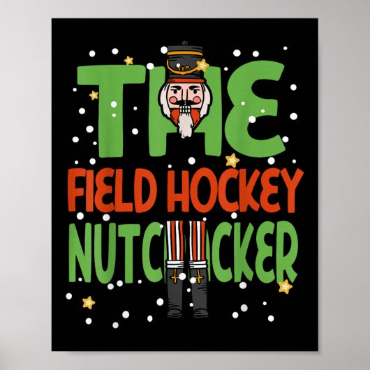 The Field Hockey Nutcracker Funny Christmas Pajama Poster (Vorne)