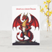 The Fierce Focus Of Kickoff Red Dragon Karte (Gelbe Blume)