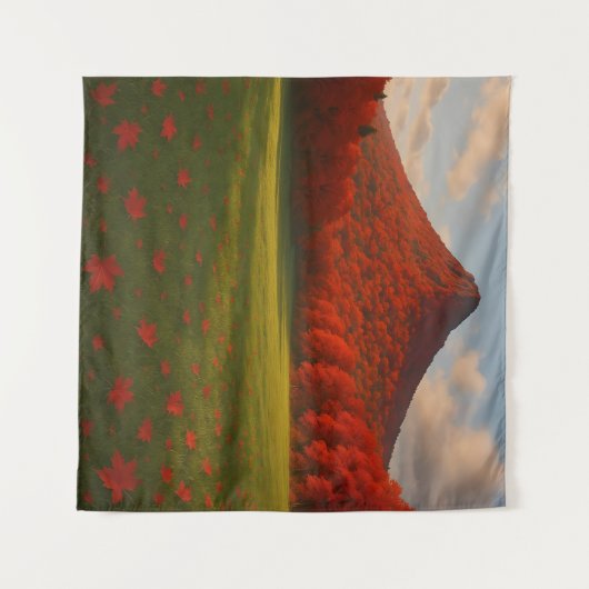 The Fiery Autumn Summit: Red Silence over the Drea Wandteppich (Vorderseite (Horizontal))