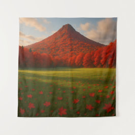 The Fiery Autumn Summit: Red Silence over the Drea Wandteppich