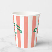The Fifty Club Peach Beach Stripe 50th Birthday  Pappbecher (Rechts)