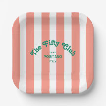 The Fifty Club Pink Cabana Stripe 50. Geburtstag 