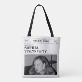 The Fifty Times Newspaper 50th Birthday Party Tasche (Rückseite)