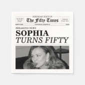 The Fifty Times Newspaper 50th Birthday Serviette (Vorderseite)