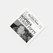 The Fifty Times Newspaper 50th Birthday Serviette (Ecke)