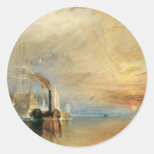 The Fighting Temeraire von Joseph Turner, Maritime Runder Aufkleber