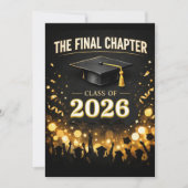 The Final Chapter Elegant Graduation Party Custom Einladung (Vorderseite)