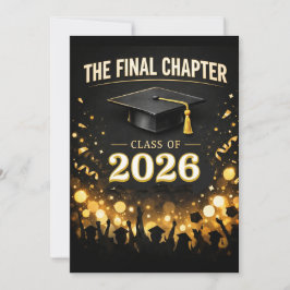 The Final Chapter Elegant Graduation Party Custom Einladung