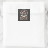The Final Chapter Senior 2026 Abschluss Blossom Quadratischer Aufkleber (Tasche)