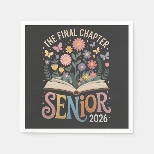 The Final Chapter Senior 2026 Abschluss Blossom Serviette (Vorderseite)