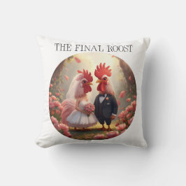 The Final Roost – Cute Rooster Wedding Bachelorett Kissen