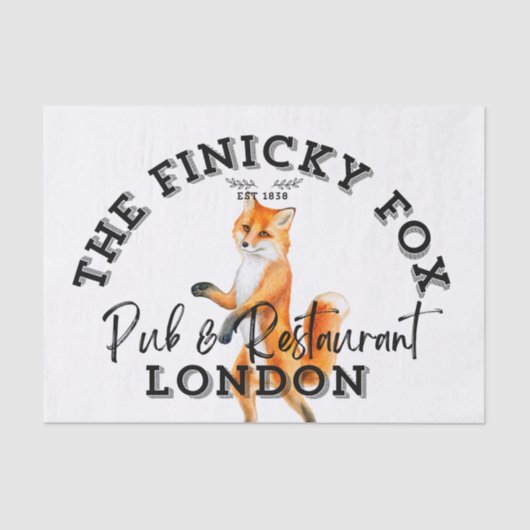 The Finicky Fox - British Pub Sign Seidenpapier (Vorderseite)