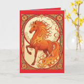 The Fire Horse Karte (Gelbe Blume)