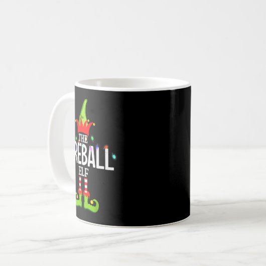 The Fireball Elf Christmas Matching Pajamas Kaffeetasse (Vorderseite Links)