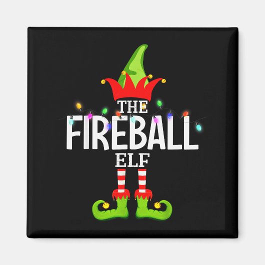 The Fireball Elf Christmas Matching Pajamas Magnet (Vorne)