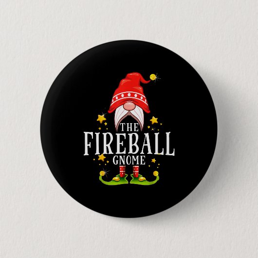 The Fireball Gnome Christmas Matching  Button (Vorderseite)