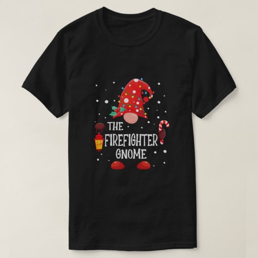 The Firefighter Gnome Matching Family Christmas Gn T-Shirt (Design vorne)