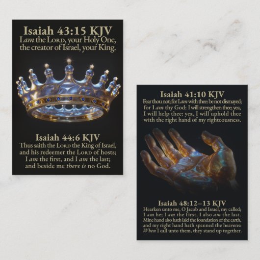 The First and Last LORD King of Israel KJV Card Visitenkarte (Vorne/Hinten)